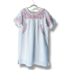 Roller Rabbit Hand Embroidered Vivian Linen Dress White Size L
